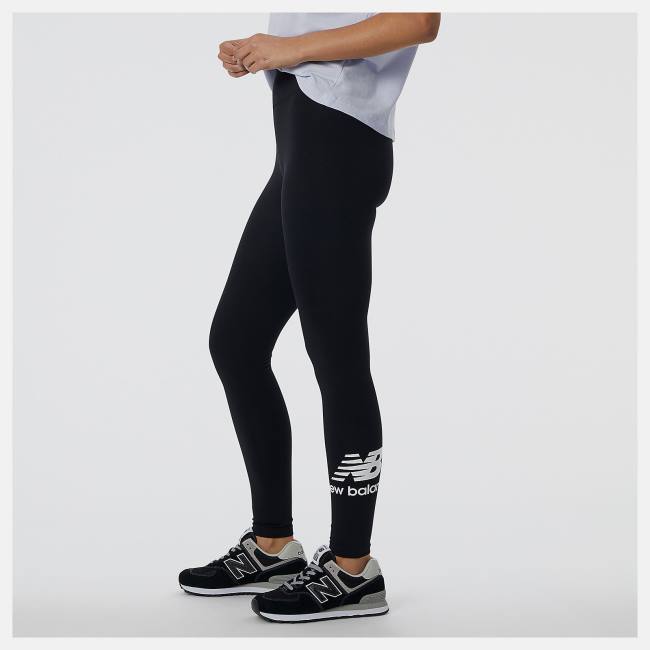 New Balance NB Essentials Stacked Leggings Dam Svarta | NB481HRA