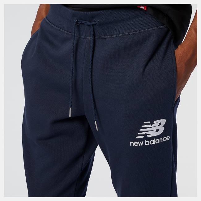 New Balance NB Essentials Stacked Logo Sweatpant Byxor Herr Marinblå | NB216UWA