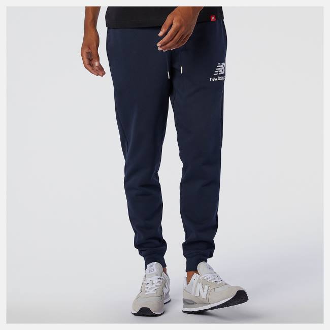 New Balance NB Essentials Stacked Logo Sweatpant Byxor Herr Marinblå | NB216UWA