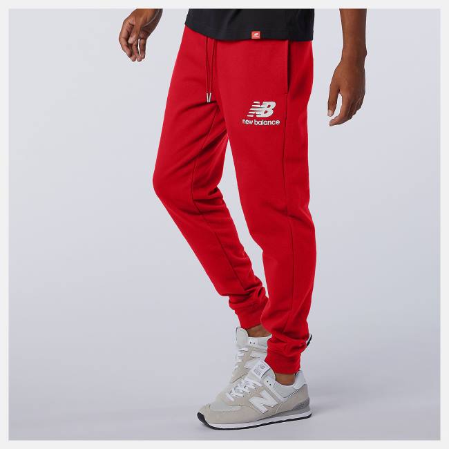 New Balance NB Essentials Stacked Logo Sweatpant Byxor Herr Röda | NB342PKS