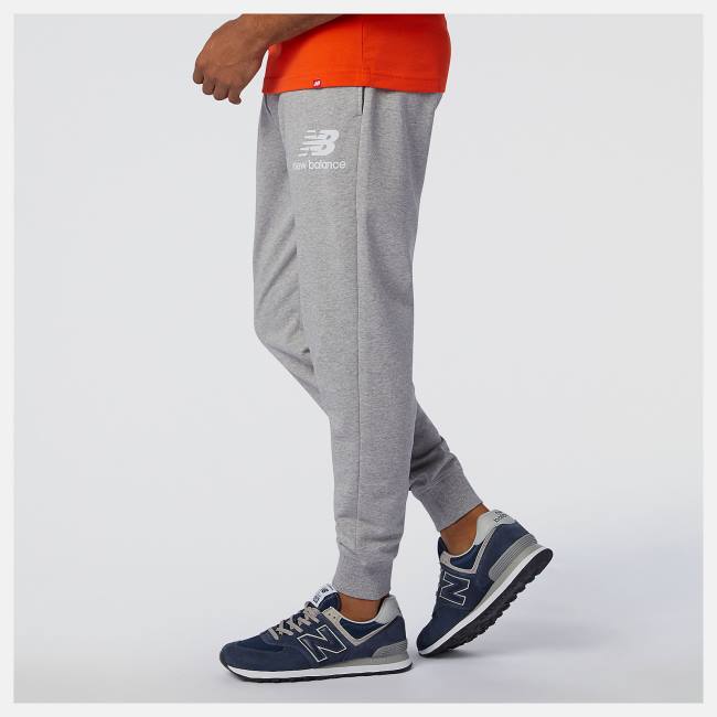 New Balance NB Essentials Stacked Logo Sweatpant Byxor Herr Grå | NB384CEM