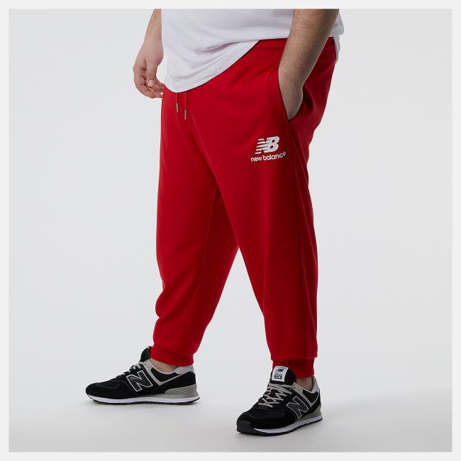 New Balance NB Essentials Stacked Logo Sweatpant Byxor Herr Röda | NB395DQE