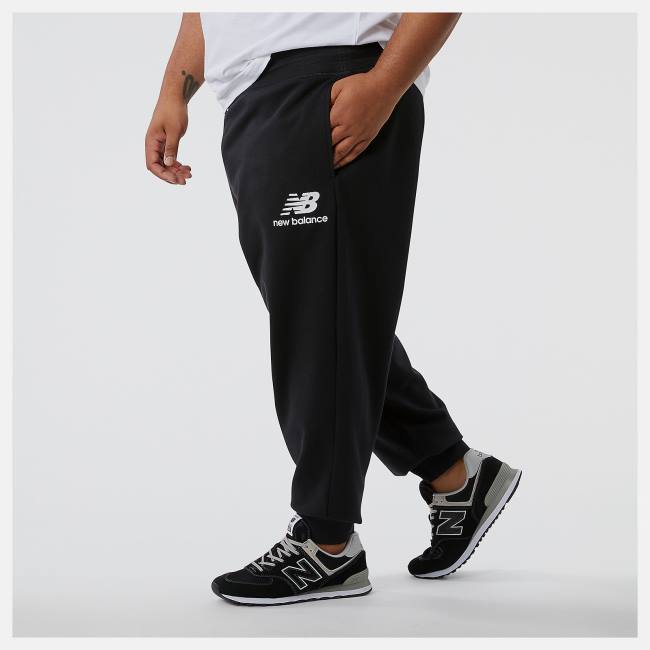 New Balance NB Essentials Stacked Logo Sweatpant Byxor Herr Svarta | NB527JYB