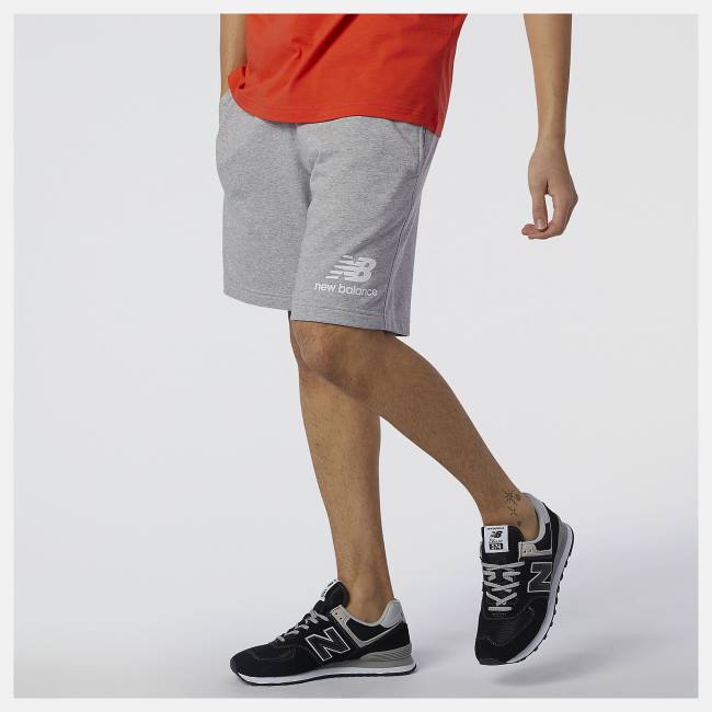 New Balance NB Essentials Stacked Logo Shorts Herr Grå | NB712IJC