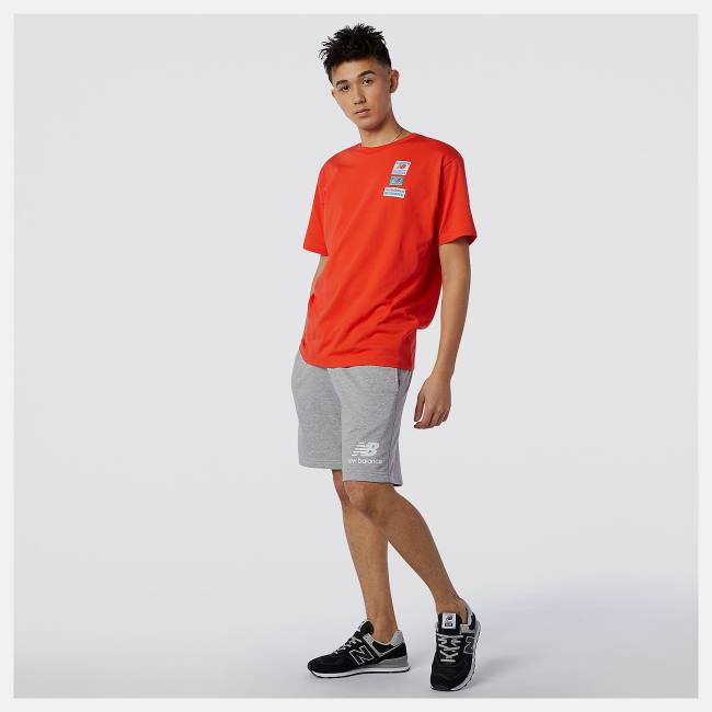 New Balance NB Essentials Stacked Logo Shorts Herr Grå | NB712IJC