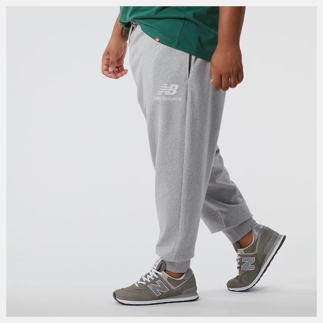 New Balance NB Essentials Stacked Logo Sweatpant Byxor Herr Grå | NB780POX