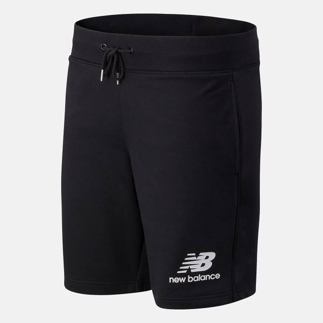 New Balance NB Essentials Stacked Logo Shorts Herr Svarta | NB817AHX