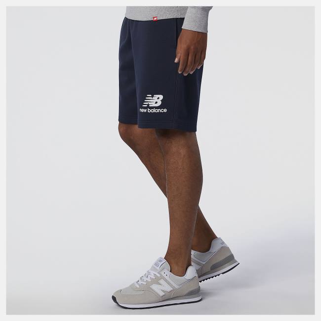 New Balance NB Essentials Stacked Logo Shorts Herr Marinblå | NB956VKS