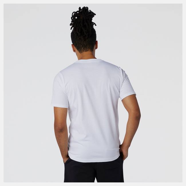 New Balance NB Essentials Stacked Logo Tee T-shirt Herr Vita | NB160YLH