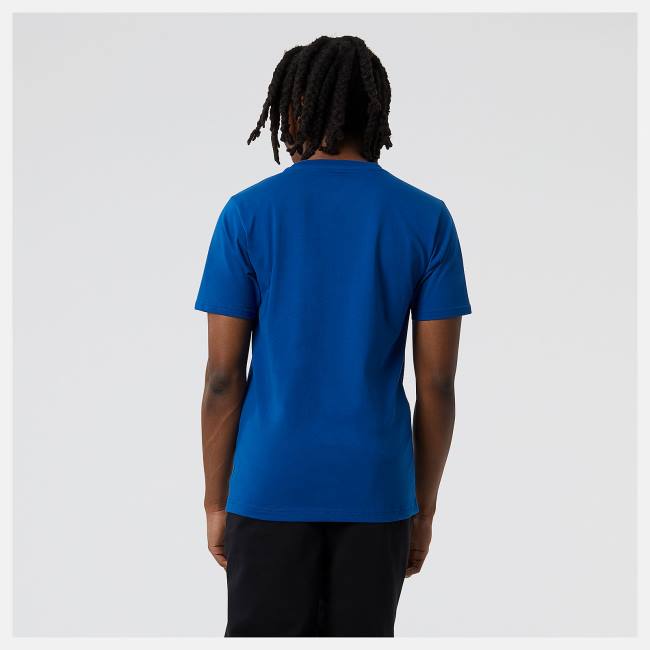 New Balance NB Essentials Stacked Logo Tee T-shirt Herr Blå | NB601WCH