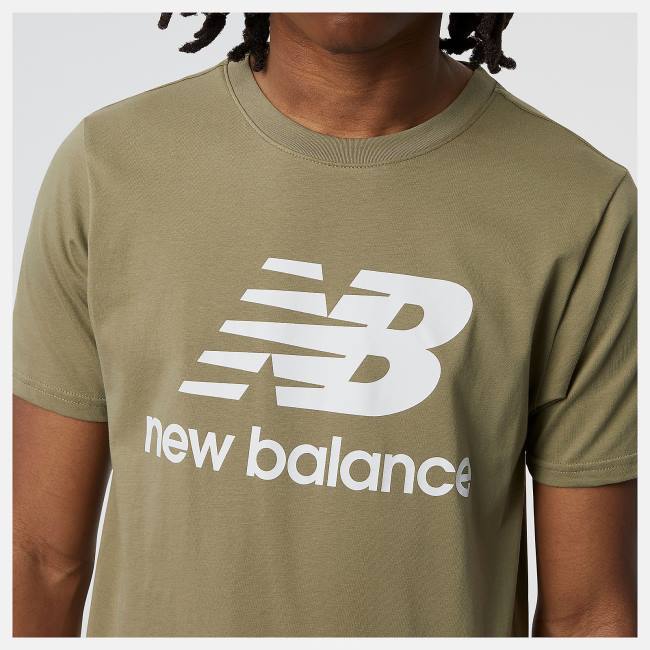 New Balance NB Essentials Stacked Logo Tee T-shirt Herr Camo | NB786NTL