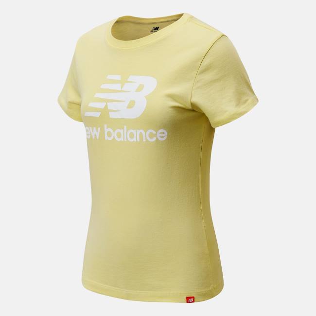 New Balance NB Essentials Stacked Logo tee Girls T-shirt Barn Citron | NB459XSB