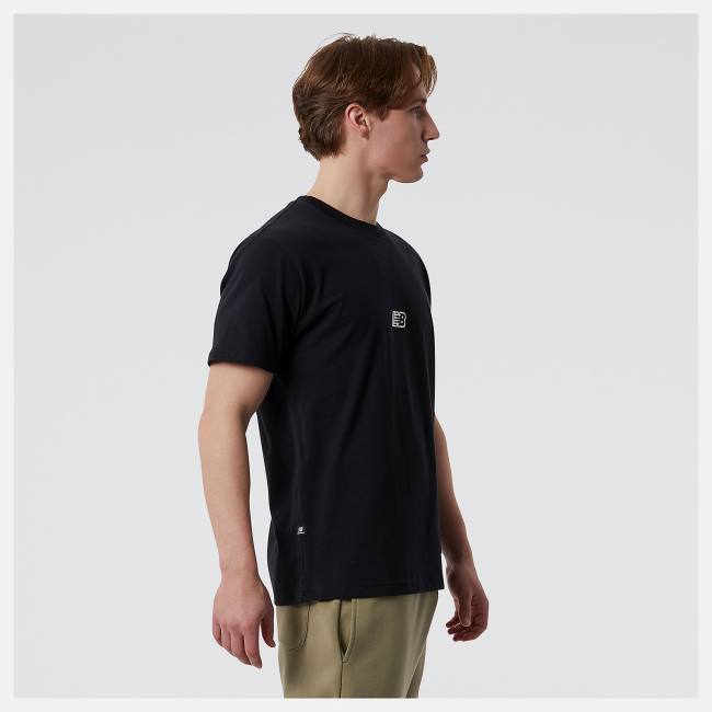 New Balance NB Essentials Tryck Korta Sleeve 2 T-shirt Herr Svarta | NB263SDI