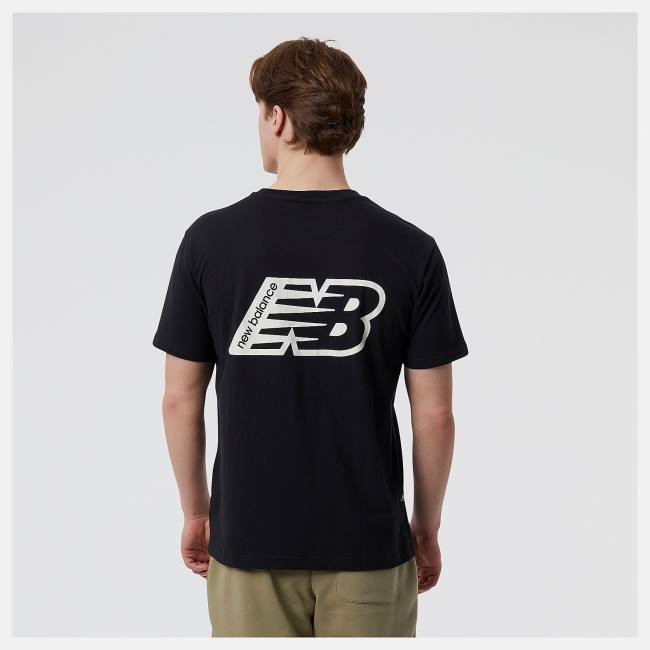 New Balance NB Essentials Tryck Korta Sleeve 2 T-shirt Herr Svarta | NB263SDI