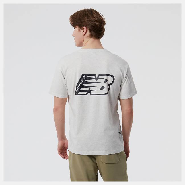 New Balance NB Essentials Tryck Korta Sleeve 2 T-shirt Herr Ljusblå | NB869WIQ