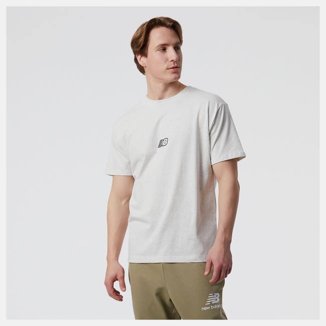 New Balance NB Essentials Tryck Korta Sleeve 2 T-shirt Herr Ljusblå | NB869WIQ