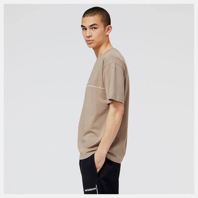 New Balance NB Essentials Tryck Tee T-shirt Herr Ljusbruna | NB104OTY