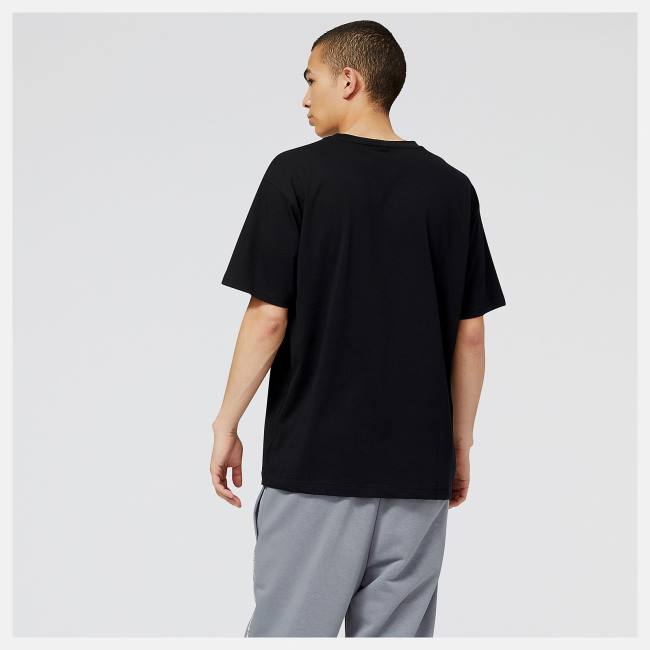 New Balance NB Essentials Tryck Tee T-shirt Herr Svarta | NB216WHO