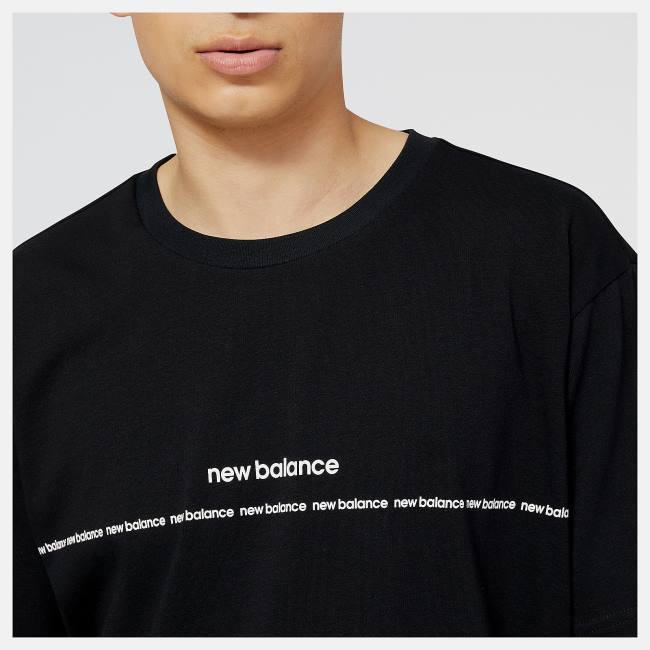 New Balance NB Essentials Tryck Tee T-shirt Herr Svarta | NB216WHO