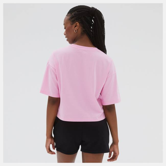 New Balance NB Essentials Tryck Tee T-shirt Dam Rosa | NB296IJQ