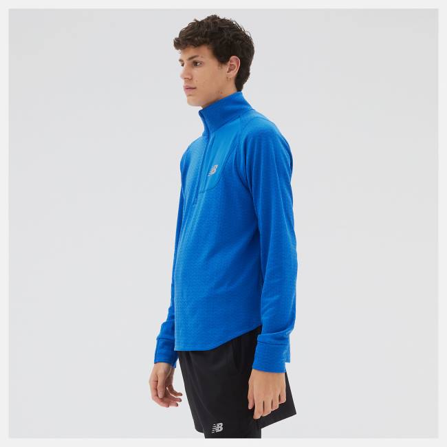 New Balance NB Heat Grid Half Zip T-shirt Herr Mörkblå | NB935HVJ