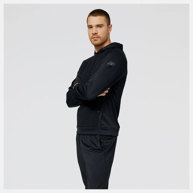 New Balance NB Heatloft Pullover Hoodie Herr Svarta | NB740UKQ