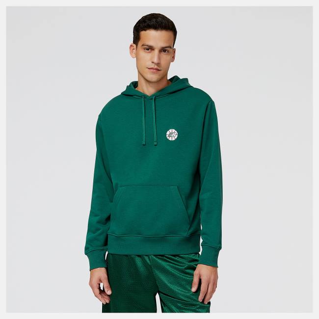 New Balance NB Hoops Fundamentals Hoodie Herr Gröna | NB761KAZ