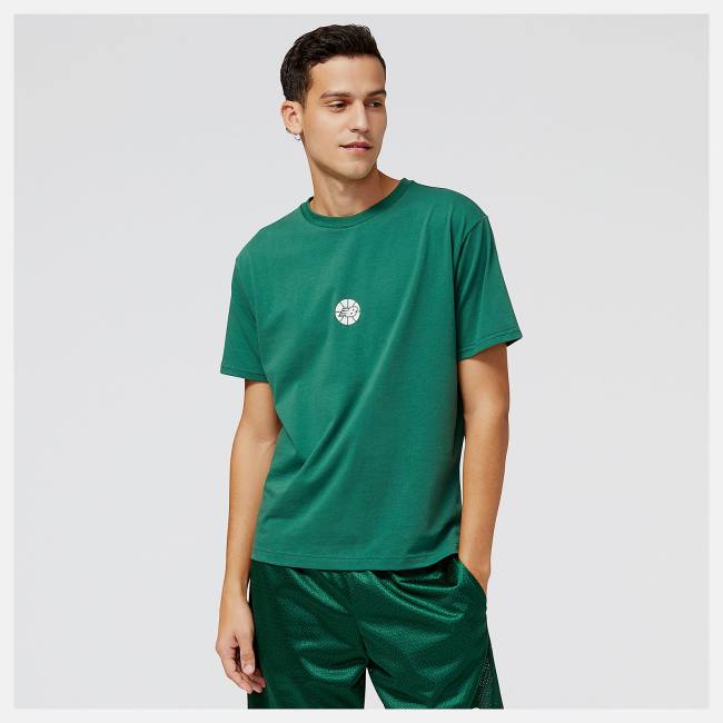 New Balance NB Hoops Fundamentals T-shirt Herr Gröna | NB675OEN