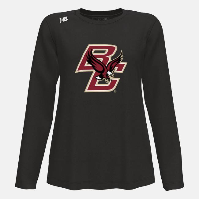 New Balance NB Long Sleeve Tech Tee(Boston College) T-shirt Dam Svarta | NB258WGM