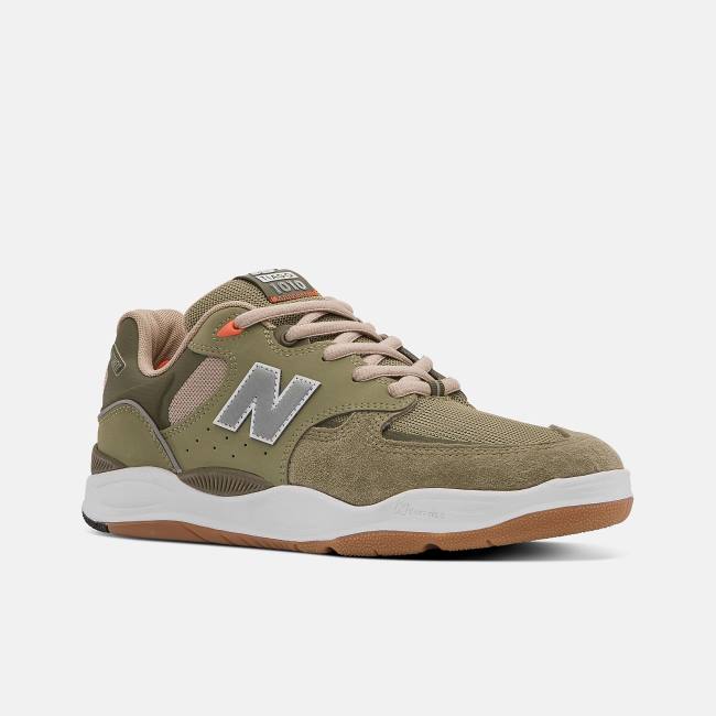 New Balance NB Numeric Tiago Lemos 1010 Skateskor Dam Olivgröna Orange | NB018SFY