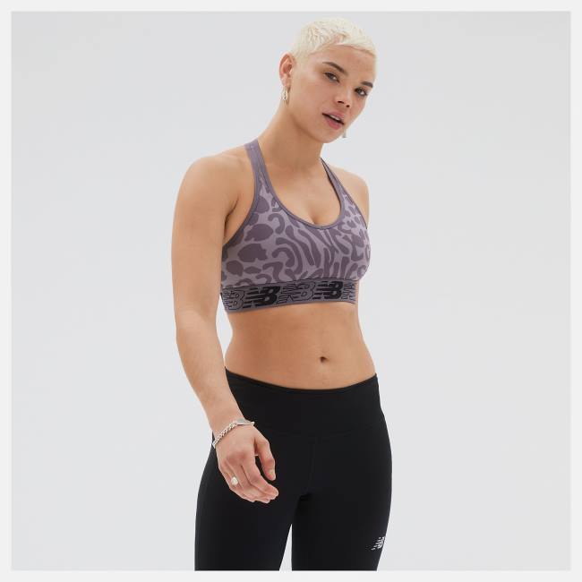 New Balance NB Pace Bra Printed 3.0 Sport Bh Dam Lavendel | NB013NBQ