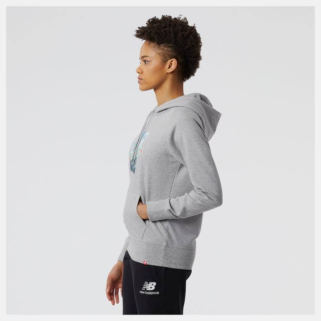 New Balance NYC Marathon Finisher NB Essentials Pullover Hoodie Dam Grå | NB149DCP