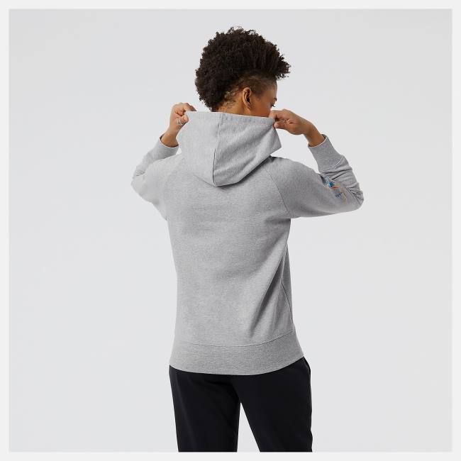 New Balance NYC Marathon Finisher NB Essentials Pullover Hoodie Dam Grå | NB149DCP