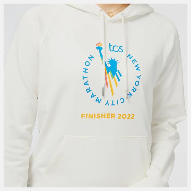 New Balance NYC Marathon Finisher NB Essentials Pullover Hoodie Dam Ljusblå | NB826UHQ