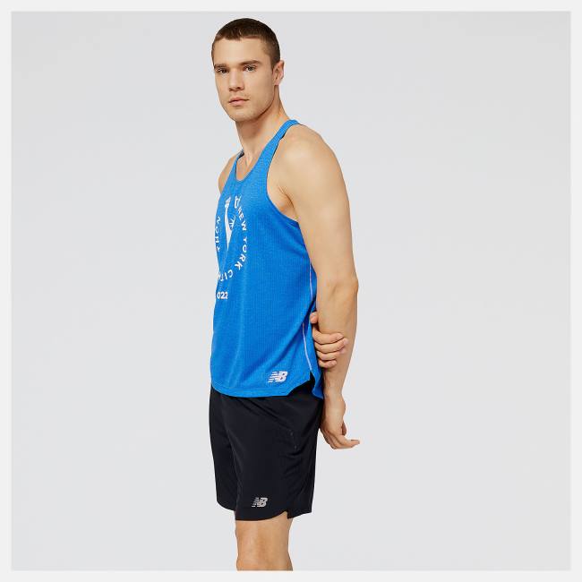 New Balance NYC Marathon Impact Run Singlet T-shirt Herr Mörkblå | NB681WPU