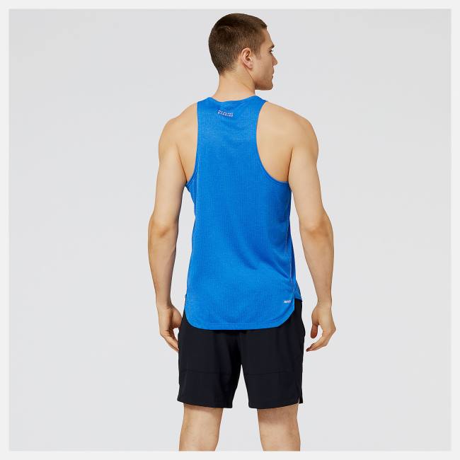 New Balance NYC Marathon Impact Run Singlet T-shirt Herr Mörkblå | NB681WPU