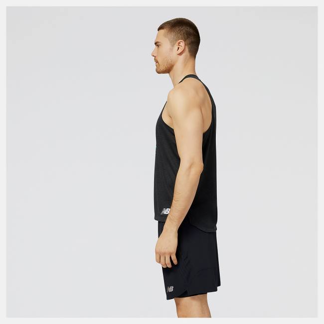 New Balance NYC Marathon Impact Run Singlet T-shirt Herr Svarta | NB761ELS