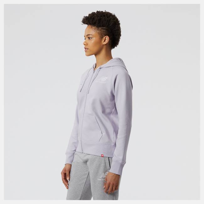 New Balance NYC Marathon NB Essentials Full Zip Hoodie Dam Grå Lila | NB031XTZ