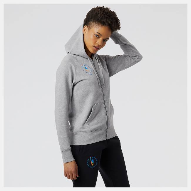 New Balance NYC Marathon NB Essentials Full Zip Hoodie Dam Grå | NB536ETZ