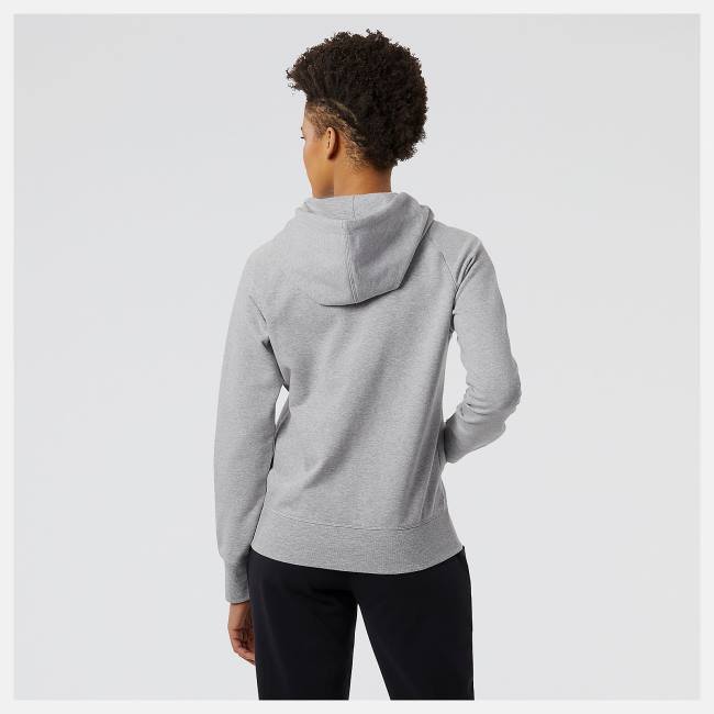 New Balance NYC Marathon NB Essentials Full Zip Hoodie Dam Grå | NB536ETZ