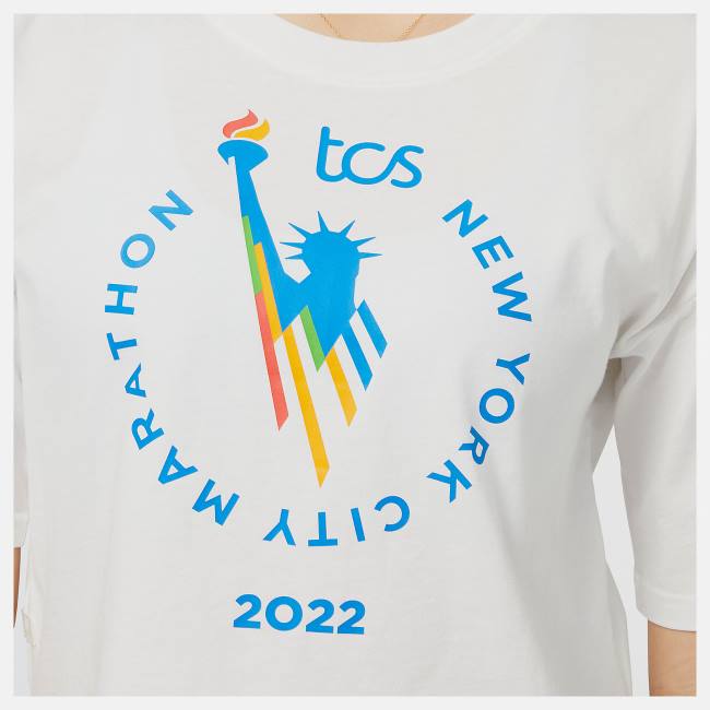 New Balance NYC Marathon NB Essentials Tryck Tee T-shirt Dam Vita | NB901OZU