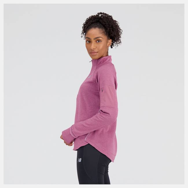 New Balance NYC Marathon NB Heat Grid Half Zip T-shirt Dam Rosa | NB385DJN