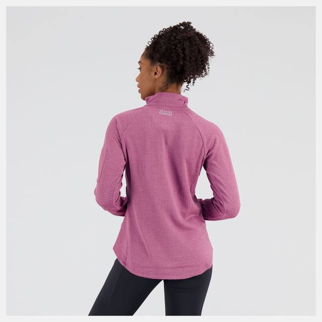 New Balance NYC Marathon NB Heat Grid Half Zip T-shirt Dam Rosa | NB385DJN