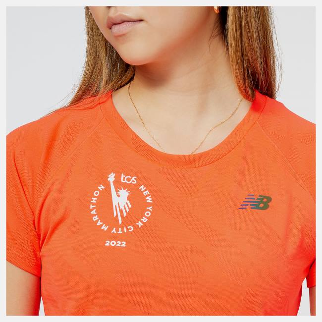 New Balance NYC Marathon Q Speed Jacquard Korta Sleeve T-shirt Dam Röda | NB876MTP