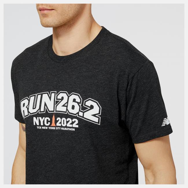 New Balance NYC Marathon RUNYC Tryck Tee T-shirt Herr Svarta | NB641WIV