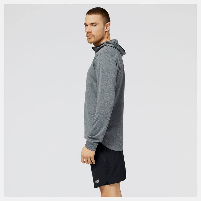 New Balance NYC Marathon Tenacity Quarter Zip Hoodie Herr Ljusgrå | NB346ZCR