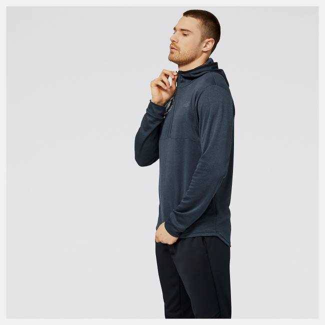 New Balance NYC Marathon Tenacity Quarter Zip Hoodie Herr Svarta | NB467YAZ