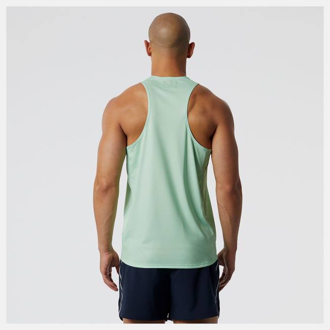 New Balance NYRR Run For Life Singlet T-shirt Herr Gröna | NB427EMY