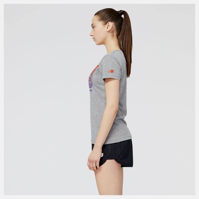 New Balance NYRR Staten Island Half Tryck T-Shirt T-shirt Dam Grå | NB263OCW