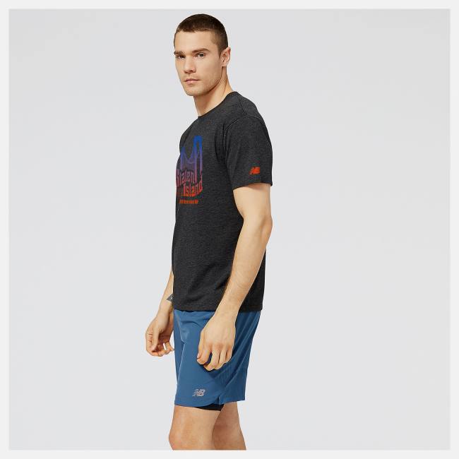 New Balance NYRR Staten Island Half Tryck T-shirt Herr Svarta | NB982WBT